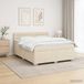 Maison Exclusive - Lit à lattes avec sommier intégré, matelas et éclairage LED, couleur crème, dimensions 140 x 200 cm, revêtement en tissu