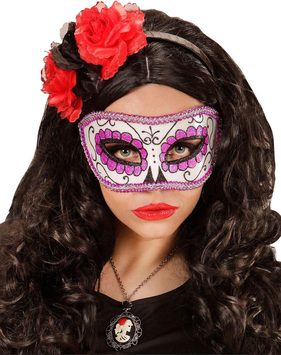 Paars glittermasker voor volwassenen