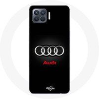 Maniacase Hoesje voor Oppo A93 5G Audi Logo Metal Zwarte Achtergrond