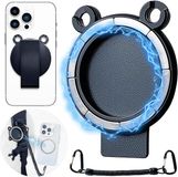 Merkloos Magnetische riemcliphouder met anti-diefstal telefoonketting, afneembare telefoonhouder, rugzakclip voor wandelen, reizen, outdoor, klimmen - zwart