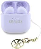 GUESS Casque sans fil TWS avec finition brillante, logo et breloques - Lavande