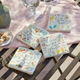 LOBERON Onderzetter set van 4 Happy bont
