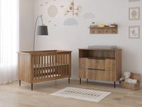 Born Lucky Wenen Babykamer 2 Delig Compleet – Baby bed 60x120 cm & Commode – Eikeb