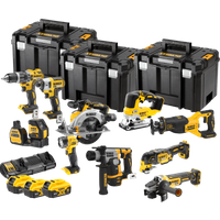 DeWALT DCK1012P4T Accu Combiset 10-delig 18V 5.0Ah | Incl. 4x Accu's | TSTAK