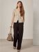 Next - Dames - Broek met wijde pijpen en aantrekkoord in de taille - Tall - Bruin