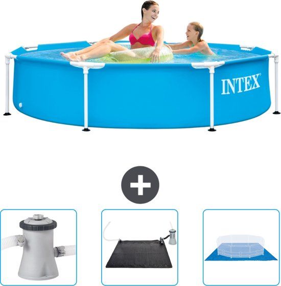 Intex Metal Frame Zwembad - 244 cm - Blauw - Inclusief Filterpomp