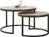 en.casa Salontafel Christchurch rond set van 2 houtkleurig en zwart