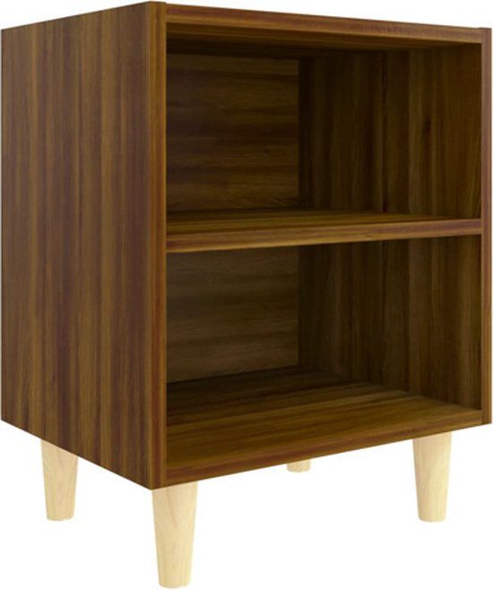 vidaXL Nachtkastje met houten poten 40x30x50 cm bruin eikenkleur