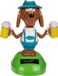 Out of the Blue Solar bewegend figuur/beestje - Bierhond - bierpullen - blauw - kunststof - 11 cm
