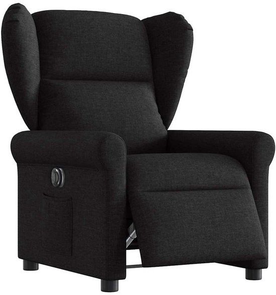 vidaXL Fauteuil verstelbaar elektrisch stof zwart