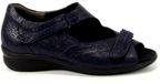 Durea 7395 0855 Platte sandalen Vrouwen Blauw Leer Maat 37