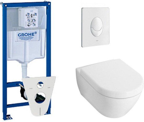 Villeroy & Boch Subway 2.0 Toiletset - Inbouwreservoir, Softclose, Quick Release - Wit