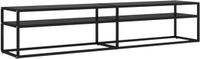 vidaXL Tv-meubel 200x40x40,5 cm gehard glas zwart