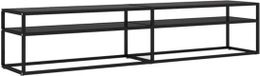 vidaXL Tv-meubel 200x40x40,5 cm gehard glas zwart