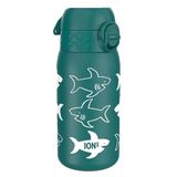 ION8 Geïsoleerde Stalen Waterfles, 320 ml/11 oz, Lekvrij, Makkelijk te Openen, Veilige Sluiting, Vaatwasserbestendig, Draaghandvat, Hygiënische Flip Cover, Reliëfprint, Ontwerp Drinkfles, Haaien