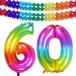 Folat Ballon d'anniversaire en aluminium - 60 ans - multicolore - 86 cm