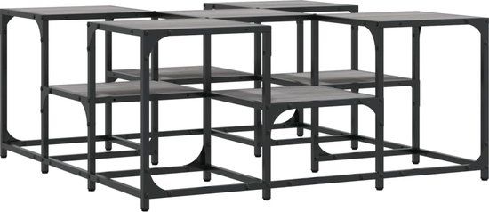vidaXL Salontafel 91x91x40 cm bewerkt hout grijs sonoma eikenkleurig