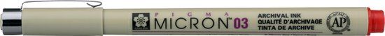 Sakura Pigma Micron 03 pen rood