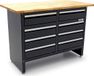 Merkloos / Sans marque Lemato 120 Cm Werkbank Met 8 Laden en Massief Houten Werkblad