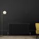 Hudson Reed Radiateur style fonte horizontal - 3 rangs - Noir - 75 x 119 x 10 cm - Design rétro - Windsor