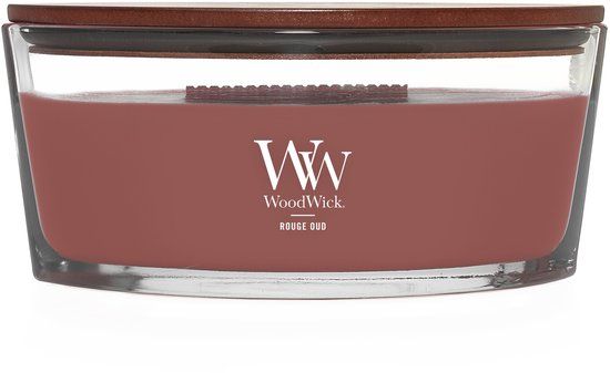 WoodWick Hearthwick Flame Ellipse Geurkaars - Rouge Oud - 50 branduren