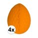 Merkloos / Sans marque 4x Decoratie paasei oranje 10 cm - Paasversiering / Paasdecoratie