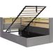 Modenuit Lit banquette 90x200 cm avec rangement hydraulique, LED, USB et dossier, velours gris