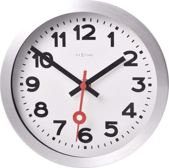 NeXtime 3998AR Wandklok - 19 cm - Zilver