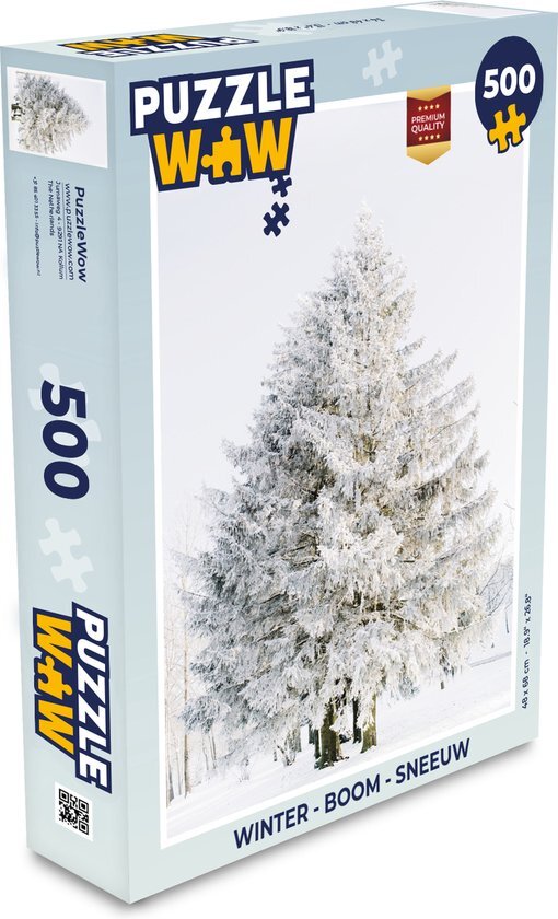 MuchoWow Puzzel Winter - Boom - Sneeuw - Den - Wit - Legpuzzel - Puzzel 500 stukjes