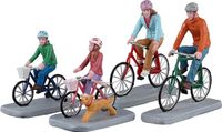 Lemax Familiefietsrit Set van 4