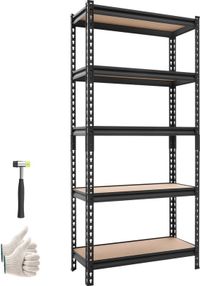 VEVOR Heavy Duty Storage Cabinet 720x309x1520mm, Load Capacity 907.2kg, Steel Frame, 5 Adjustable MDF Shelves, Modular Storage Cabinet Usable as Workbench, Flexible Metal Storage Cabinet for Basement, Garage, Workshop