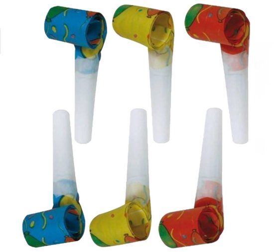 Folat Roltongen / Toeters - 6 stuks - Meerdere kleuren - Papier