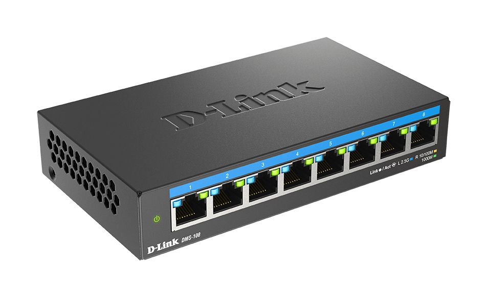 D-Link DMS-108/E 8-Port 2.5G Multi-Gigabit Unmanaged Desktop Switch