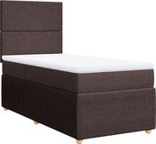 vidaXL Boxspring met matras stof donkerbruin 80x200 cm