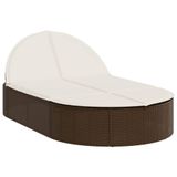 VidaXL 368647 Fauteuil de jardin rembourré assise polyrotin, acier crème, blanc