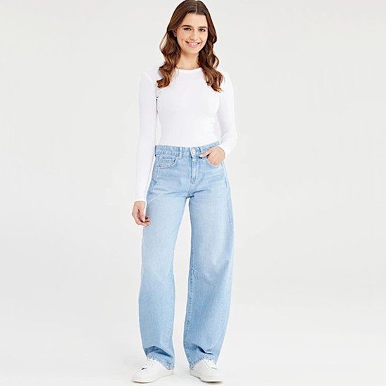 Cup of Joe Denim Clara Balloon Fit Jeans Light Blue W27 X L32