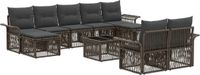 vidaXL Tuinbank - Set - 9 zitplekken - Grijs - Polyrattan