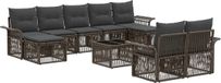 vidaXL Tuinbank - Set - 9 zitplekken - Grijs - Polyrattan