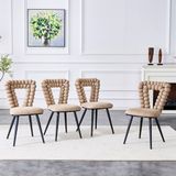 MODFU - Eetkamerstoelen Set Van 2 - Fluweel - Camel