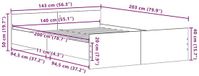 vidaXL Bedframe zonder matras 140x200 cm bewerkt hout zwart eikenkleur