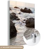 MuchoWow® Glass Painting 60x80 cm - Acrylic Glass Painting - Sea - Summer - Stones - Photo on Glass - Paintings