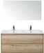 BES LED Porto Badmeubelset 120 cm - 2 Laden Natuur Eiken - Keramische Wastafel Wit Slim met Spiegel