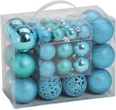 G. Wurm Kerstballen - set 50x st - turquoise blauw - mix 3, 4 en 6 cm - kunststof
