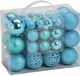 G. Wurm Kerstballen - set 50x st - turquoise blauw - mix 3, 4 en 6 cm - kunststof