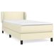 vidaXL Boxspringbed met matras, kunstleer, crèmekleurig, 90x200 cm
