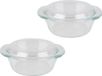 Chef Traiteur Ovenschaal van borosilicaat glas met deksel - 2x - rond - 1.5 Liter - 24 x 21 x 10 cm