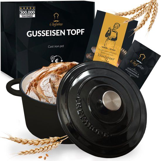 Chefarone Gietijzeren Braadpan 3.5L - Zwart