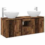 vidaXL Badkamerkastenset 3 st Oud hout 49,5 x 44,5 x 65 cm