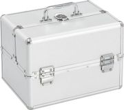 vidaXL Make-up koffer 22x30x21 cm aluminium zilverkleurig