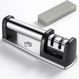 B&H Premium Messenslijper met wetsteen 7 cm - Scharenslijper - Messen slijper - Doortrekslijper - Knife sharpener whetstone